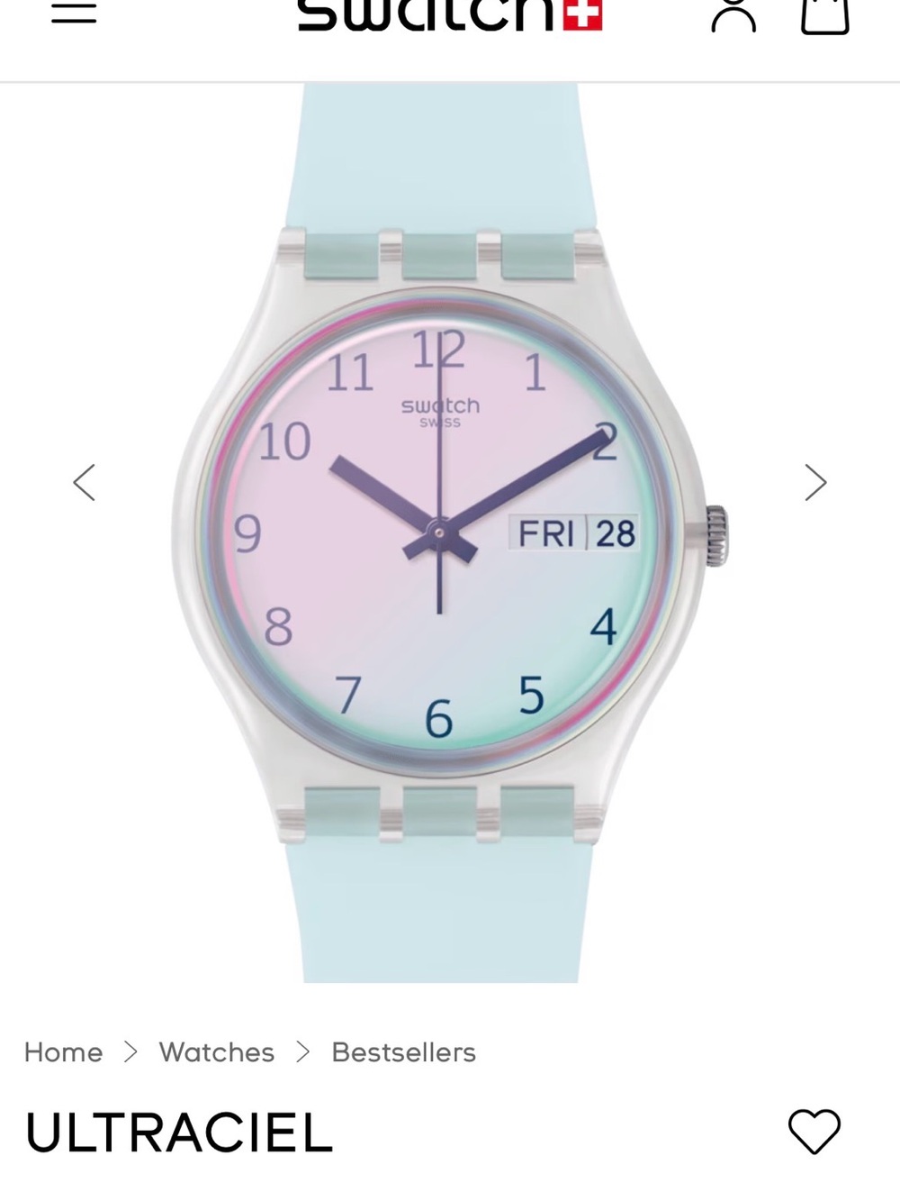 Swatch Ultraciel White Silicone Strap Analog Watch